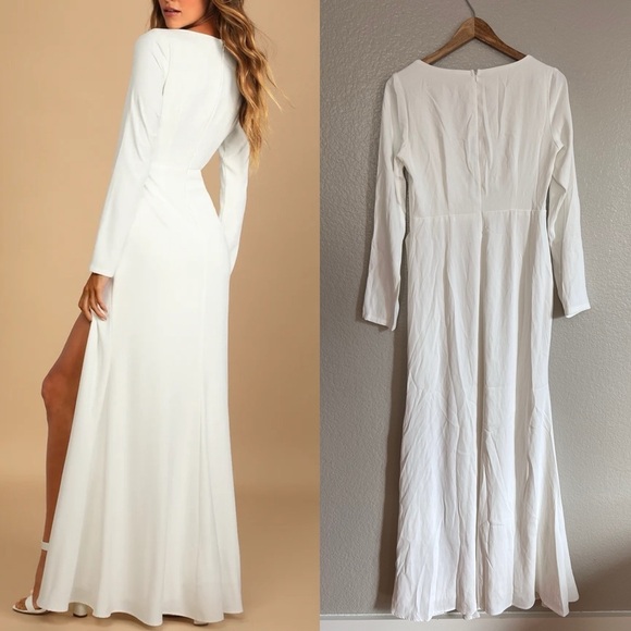 Romance for the Ages White Long Sleeve Maxi Dress - Picture 3 of 10